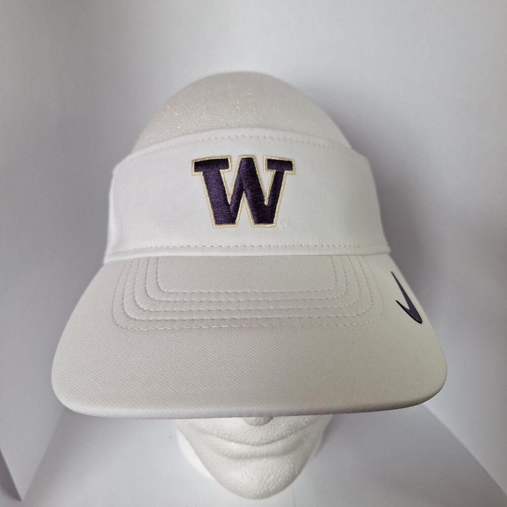 Nike Dri-Fit Washington Huskies Adjustable White Purple Visor Hat Football